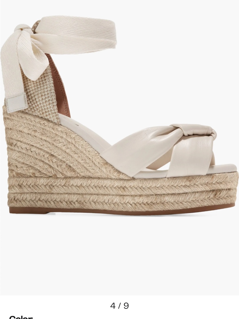 Cole Haan® Cloudfeel Hampton espadrille wedge Sandals.New Sz 10B Creme Color